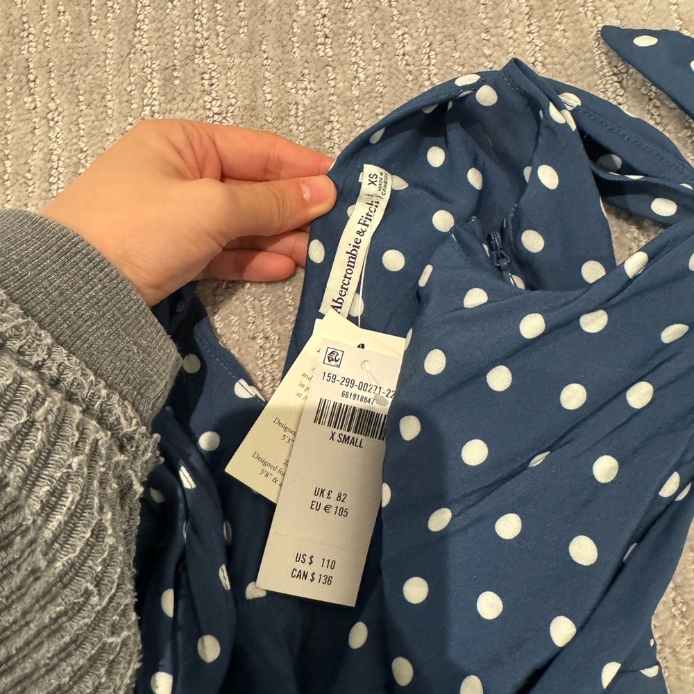 Abercrombie & Fitch Blue Polka Dot Maxi Dress - Picture 4 of 4